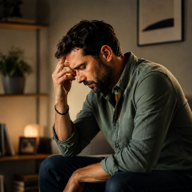 Adulto lidando com esgotamento emocional